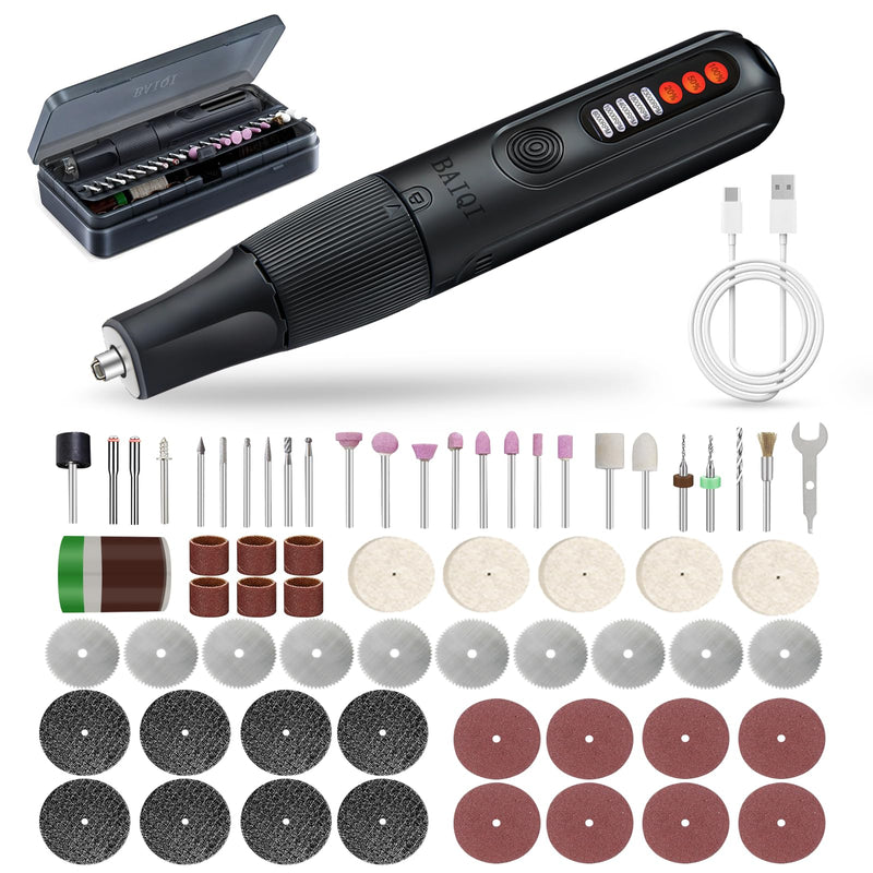 8.0V Cordless Rotary Tool, 5 Speeds, 65 Pcs Rotary Tool and Accessories Multi-Purpose For Carving, Engraving, Sanding, Polishing and Cutting,DIY Crafts