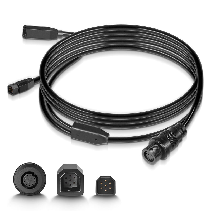 720107-1 Transducer Adapter Cable 10ft. Replace for 9-M360-2-DDI-Y Mega 360 & 2D/MDI 7-Pin Y-Cable, fit for Helix 15/12/10/9/8 Fish Finders, Compatible with MEGA 360