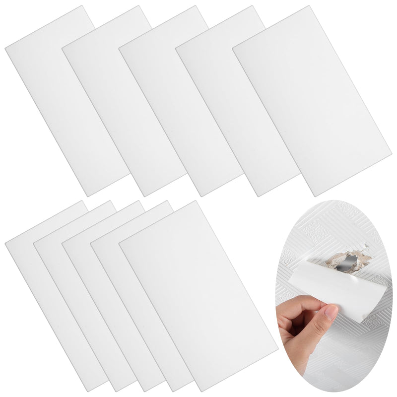 10 Pcs Bathtub Hole Patch Siding Wall Repair Kit Waterproof Patch Holes Blemishes Tools Self Adhesive White Tape for Cracked Pool Liner Roof Skylight and Vinyl Skirting(White) - NewNest Australia