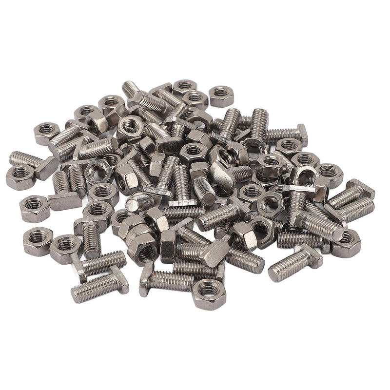 50pcs Greenhouse Bolts Nuts Set, Stainless Steel Greenhouse Bolts and Nuts M6X14 Bolts and M6 Hex Nuts for Outdoor Plant Gardening Installing and Fixing Greenhouse