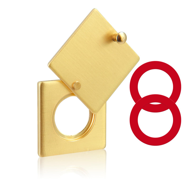 Peephole Security Cap Set, Home Door Viewer Cover with Self-Adhesive Install Kit for Enhanced Privacy (Brushed Gold) Brushed Gold