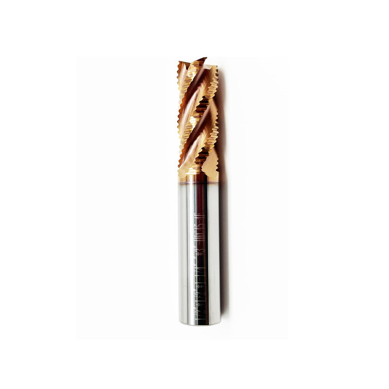1/2” Roughing End Mill, 4 Flute Carbide CNC Router Bit, 1/2” Shank, 1-1/4” Cutting Length, 3” Overall – High-Performance for Alloy & Hardened Steel Machining