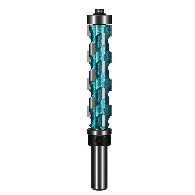 Spiral Flush Trim Router Bit 1/2 Inch Round Shank, 2-61/64 Dia YG8 Carbide Bit, Double Bearing Spiral Trimming Tool Woodworking Milling Cutter Tool for Wood MDF 2-61/64(75mm)