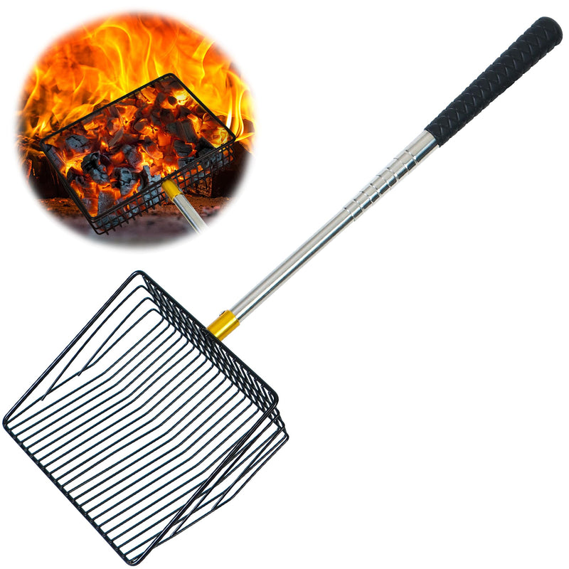 Hollow Out Fireplace Shovel Black Metal Coal Shovel Fireplace Ash Sifter