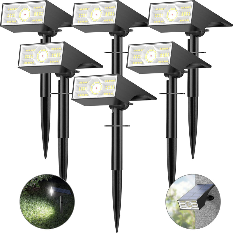 Solar Spot Lights Outdoor,6 Pack/56 LED Outdoor Lights for Yard Waterproof IP68, 4 Lighting Modes Solar Landscape Spotlights, Auto On/Off Solar Powered Flood Lights Garden Pathway,Cool White Cool White 6 pack