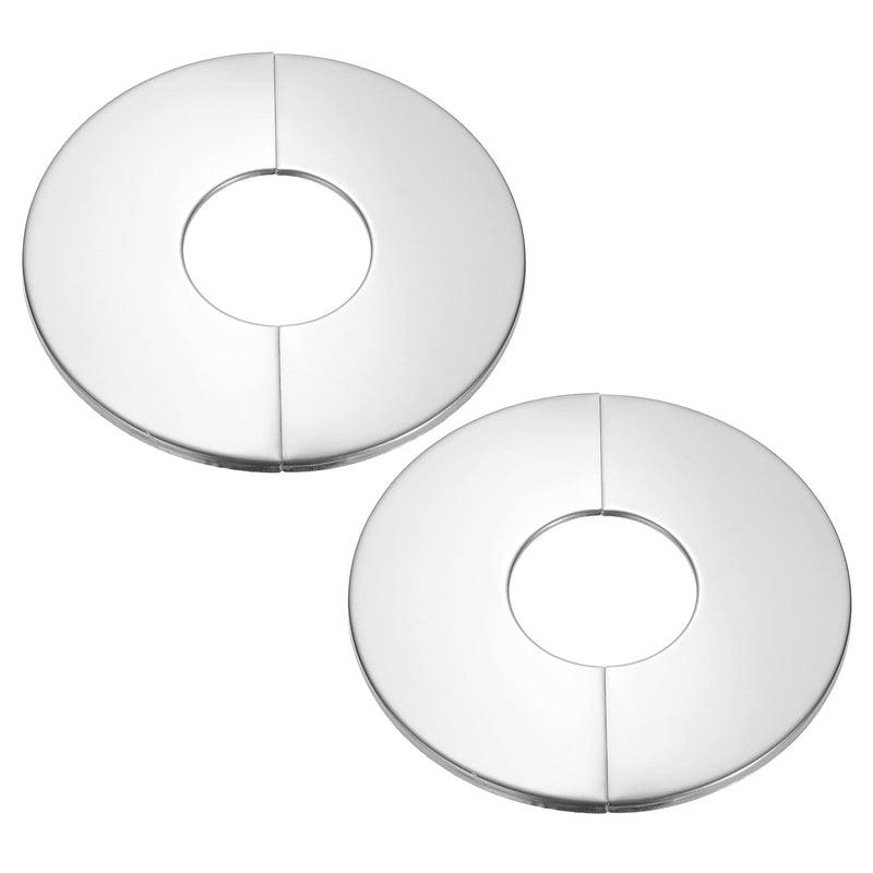 PATIKIL Wall Split Flange 2" (53mm),2 Pcs Stainless Steel Round Self-Adhesive Escutcheon Plate Plumbing Wall Cover for Kitchen Bathroom Arm Pipe Faucet Decoration, Silver 2 Inch