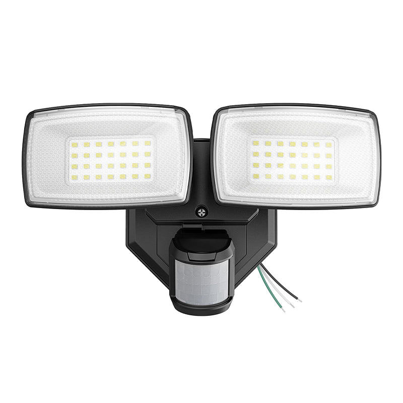 Onforu 32W 2 Head Motion Sensor Outdoor Lights, 3200LM 6500K LED Security Light Hardwired, Dusk to Dawn, Motion Detector Light for Outside, IP65 Waterproof Flood Lights for Garage, Yard(Black) Black 1