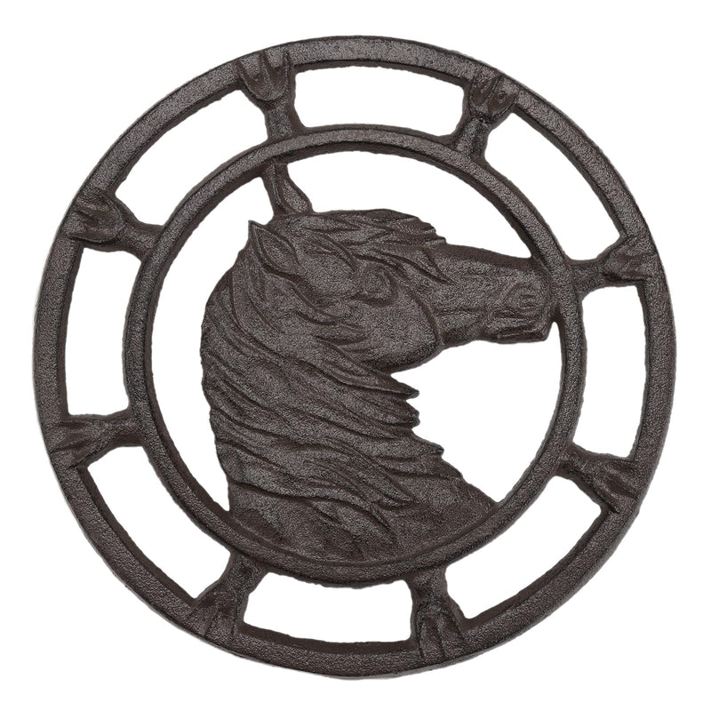 BRASSTAR Cast Iron Horse Head Shape Trivet for Hot Pans, Teapot, Dish, on Kitchen Countertop Dinning Room Farmhouse Decoration TQGJPT1205 1