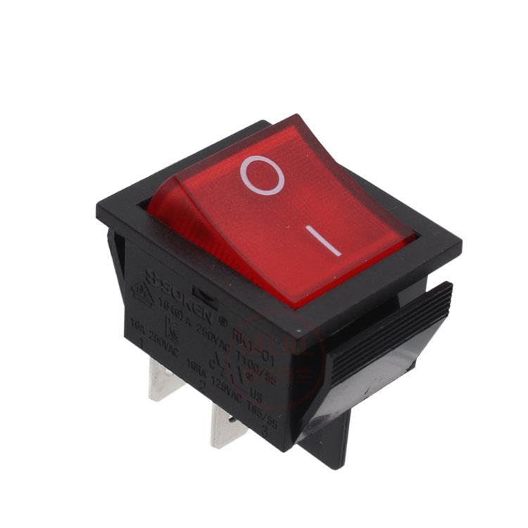 1pc for Soken RK1-01 4 pins Rocker Switch 16A 250VAC with Red Light