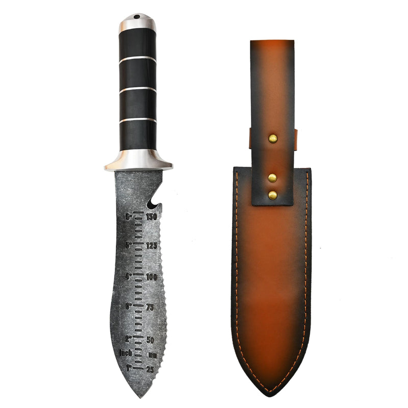 Hori Hori Garden Knife [Made in Japan] Heavy Duty Stainless Steel Japanese Hori Knife with Sheath Garden Tools for Weeding, Digging, Cutting, Pruning