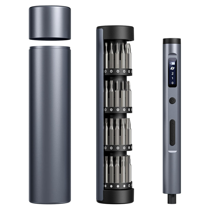 Mini Electric Screwdriver Cordless Set - 60-in-1 rechargeable Precision Screwdriver Set with 4 LED Lights, 3-Level Torque, Aluminum Magnetic Storage Box for Laptop/PC/Phone/Watch/Camera