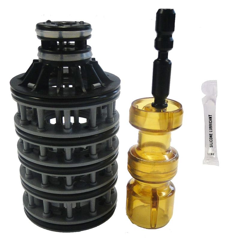 Soft Water Supply Parts Bundle - Clack WS1 Interior Parts Kit - Includes Seal Pack, Brine Piston, and Main Piston plus Silicone Lubricant for O-Rings - Authentic OEM Clack Parts