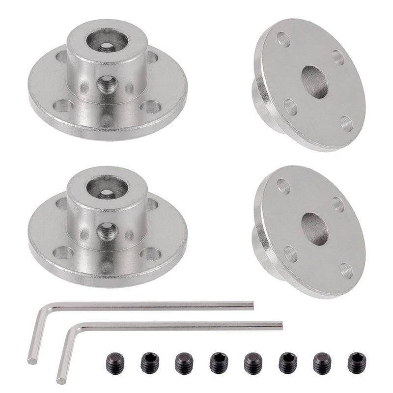 8mm Rigid Flange Coupling Connector, Rigid Guide Model Coupler Accessory, Rigid Shaft Axis Fittings with Electroplated and High Hardness Heat Treated for DIY RC Model Motors(4Pcs) 8mm