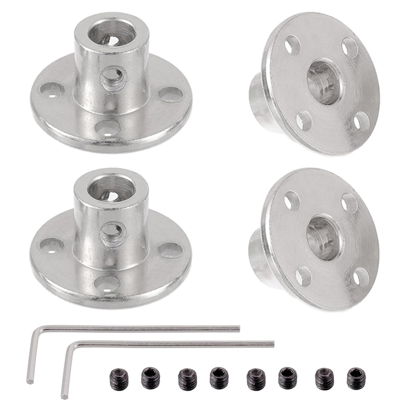 6mm Rigid Flange Coupling Connector, Rigid Guide Model Coupler Accessory, Rigid Shaft Axis Fittings with Electroplated and High Hardness Heat Treated for DIY RC Model Motors(4Pcs) 6mm