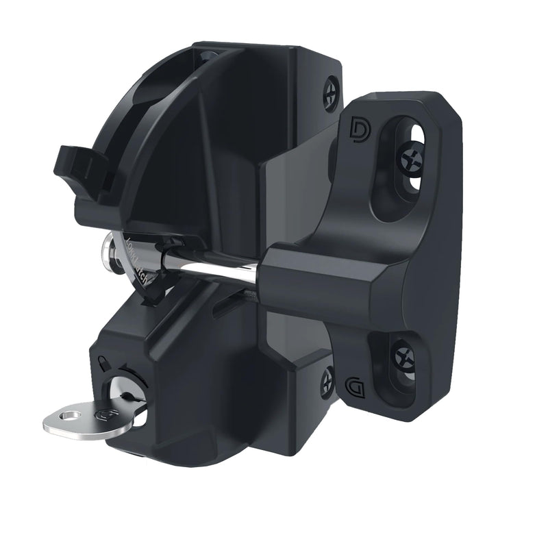 D&D Technologies LL3AL LokkLatch Gate Latch, Key Lockable and Operates On Only One Side of The Gate, for Square Frame Post Metal, Wood, Vinyl Fence Gates, Black Open & Lock from Only One Side of the Gate Series 3