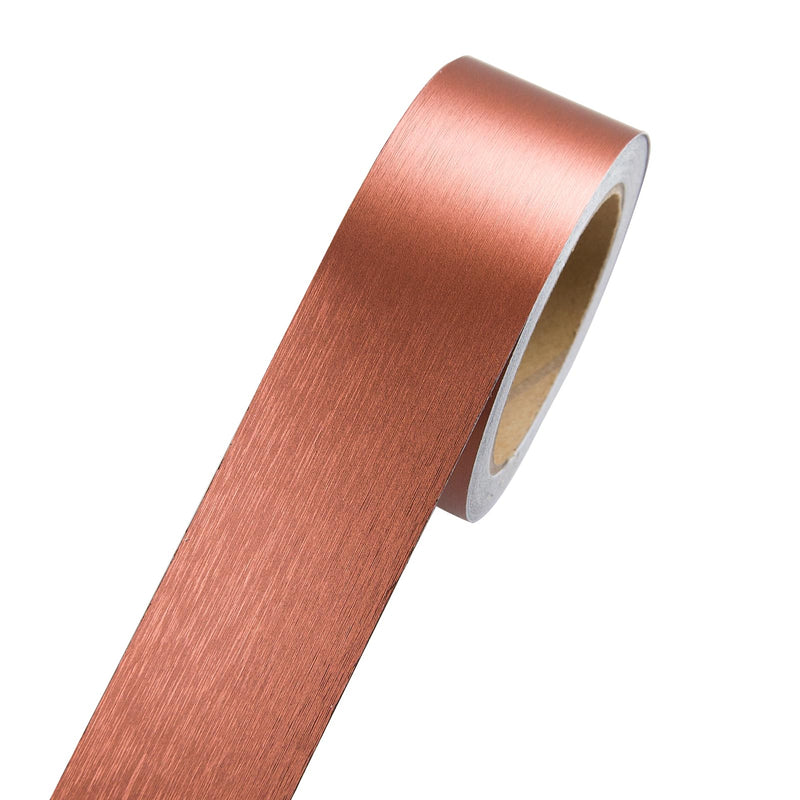 Self-Adhesive Mirror Frame Sticker, 2 Inch X 39 Ft Metal Mirror Trim Peel and Stick Border Tape, Waterproof Wall Border Decorative Tape for Home Kitchen, Bathroom, Fireplace (Reddish Brown) Reddish Brown