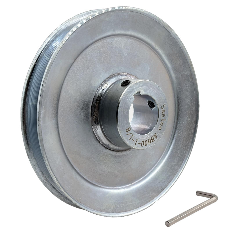 AB600-1 1/8 Single Groove Web Sheaves, v Belt Pulley 1 1/8 inch bore 6" OD,Motor Pulley Carbon Steel for A B 5L 4L V-Belts