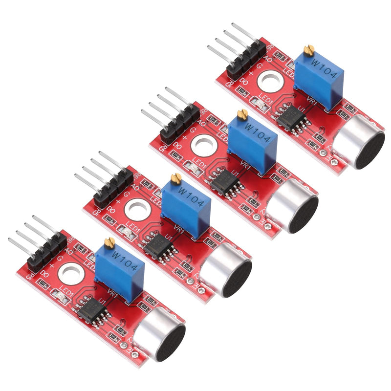 MECCANIXITY 4 Pcs Microphone Sound Sensor KY-037 Voice Detection Module Voice Sound Detection Sensor Module for Voice-Activated Switch