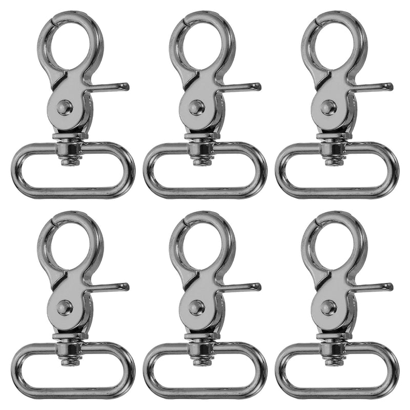 uxcell 6Pcs Swivel Snap Hook, 32mm(1 1/4") Trigger Snap Heavy Duty Zinc Alloy Metal Lobster Claw Clasp Lanyard Clips for Straps Bags Belting Leathercraft, Gun Black