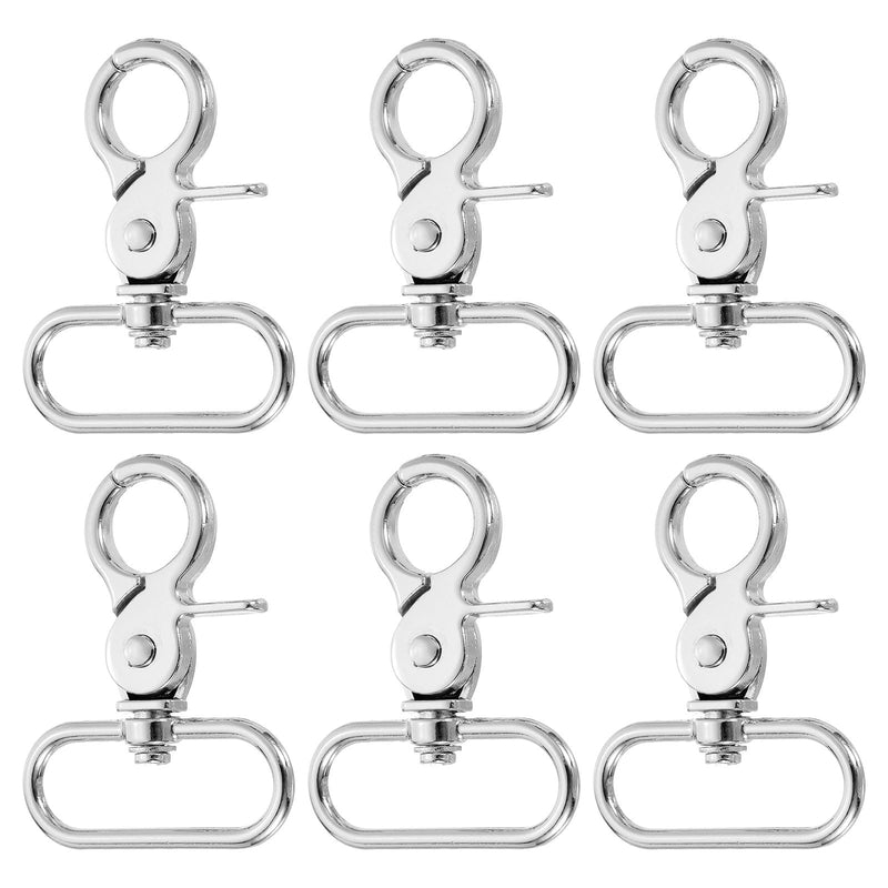 uxcell 6Pcs Swivel Snap Hook, 38mm(1 1/2") Trigger Snap Heavy Duty Zinc Alloy Metal Lobster Claw Clasp Lanyard Clips for Straps Bags Belting Leathercraft, Silver 38 mm
