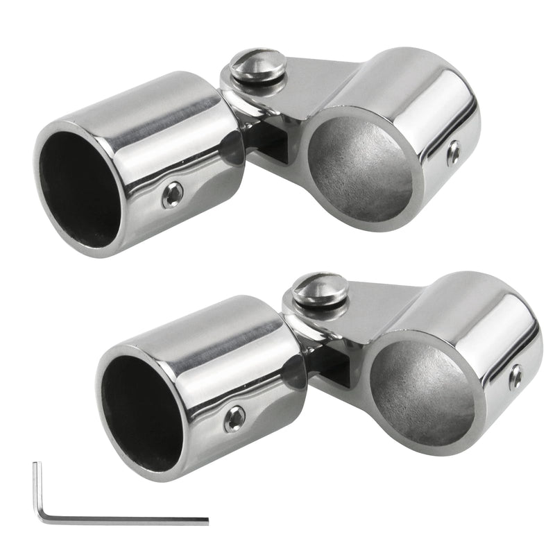Bimini Top Hardware，2 Pairs Heavy-Duty 316 Stainless Steel Jaw Slide & Eye End Caps for 7/8" Round Tubing Boat Canopy Fittings 7/8 Inch
