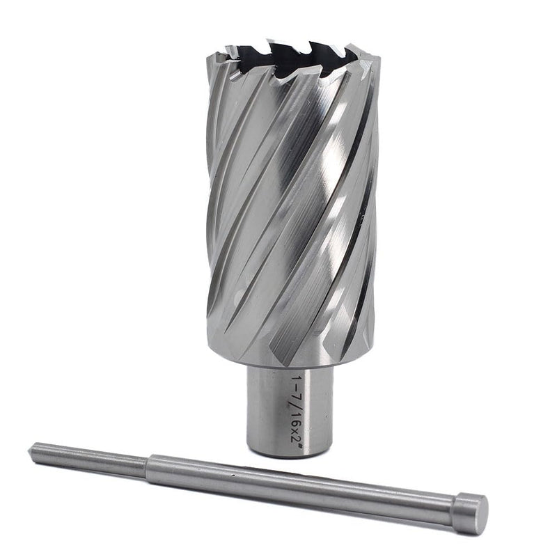 OSCARBIDE 1-7/16"x2 HSS Annular Cutter 3/4" Weldon Shank Mag Bit | 2 Flat Shank | 1-7/16"Cutting Diameter | 2"Cutting Depth | Burr-Free Holes | Rapid Chip Removal | Precision Ground Edges