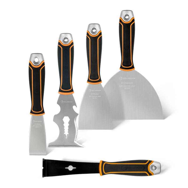 ROLLINGDOG Drywall Repair Knife Set 5 PC Putty Knife Kit