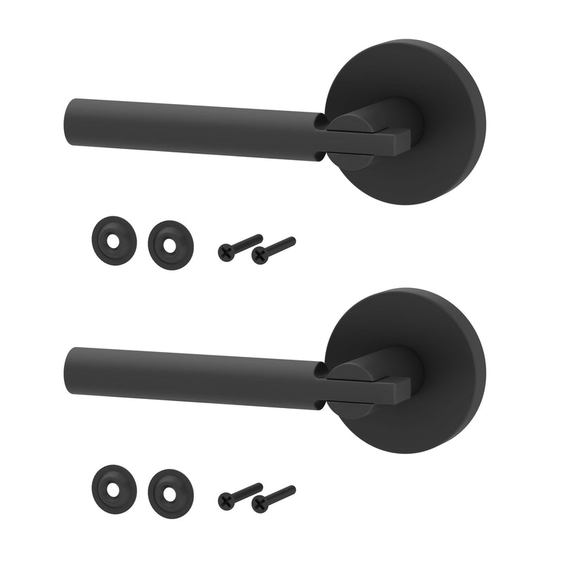 Okun Terra Dummy Door Handle – 2 Pack, Reversible, Non-Turning Lever for Closet, Pantry, or Hallway Doors – Matte Black Finish