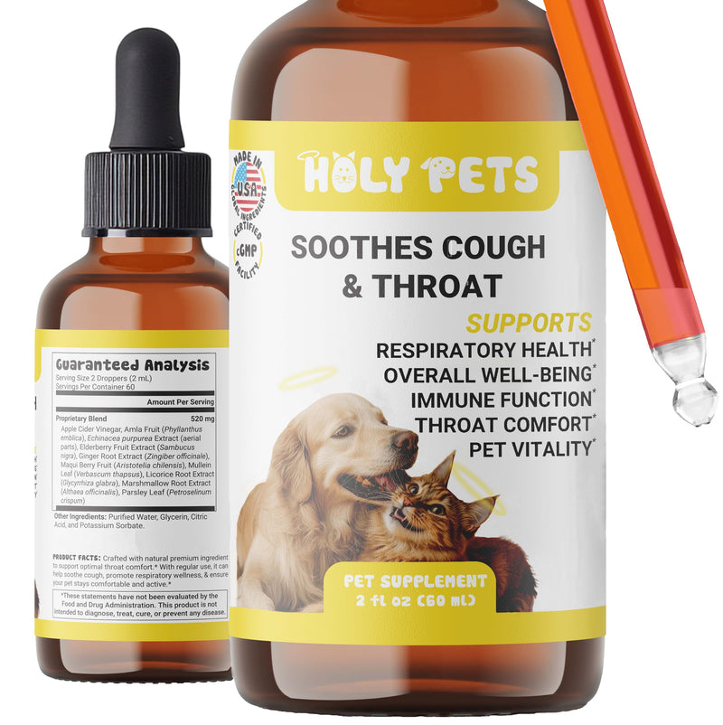 Cough Medicine for Dogs & Cats, Respiratory Infection Support - Sneezing Relief & Kennel Cough Treatment - Pet Asthma Support - Made with Natural Ingredients in The USA - NewNest Australia