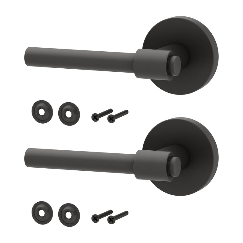 Okun Zen Dummy Door Handle – 2 Pack, Reversible, Non-Turning Lever for Closet, Pantry, or Hallway Doors – Matte Black Finish
