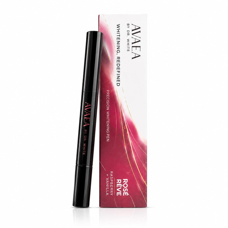 Dr. White’s AVAEA™ Rose Rêve Teeth Whitening Pen | 0.09 Fl Oz Pap+ Precision Whitening Serum | Peroxide-Free Whitening Treatment | Raspberry + Vanilla