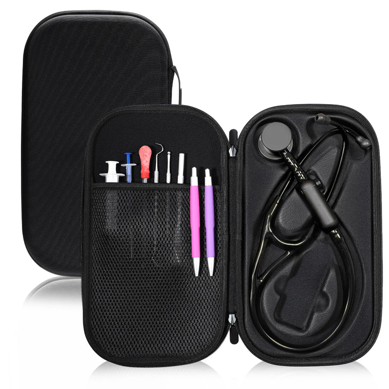 1 Pack Digital Stethoscope Case, 13.19 x 7.48 x 1.77 Inches Large Carrying Case Compatible with Digital or Cardiology Stethoscope, Black