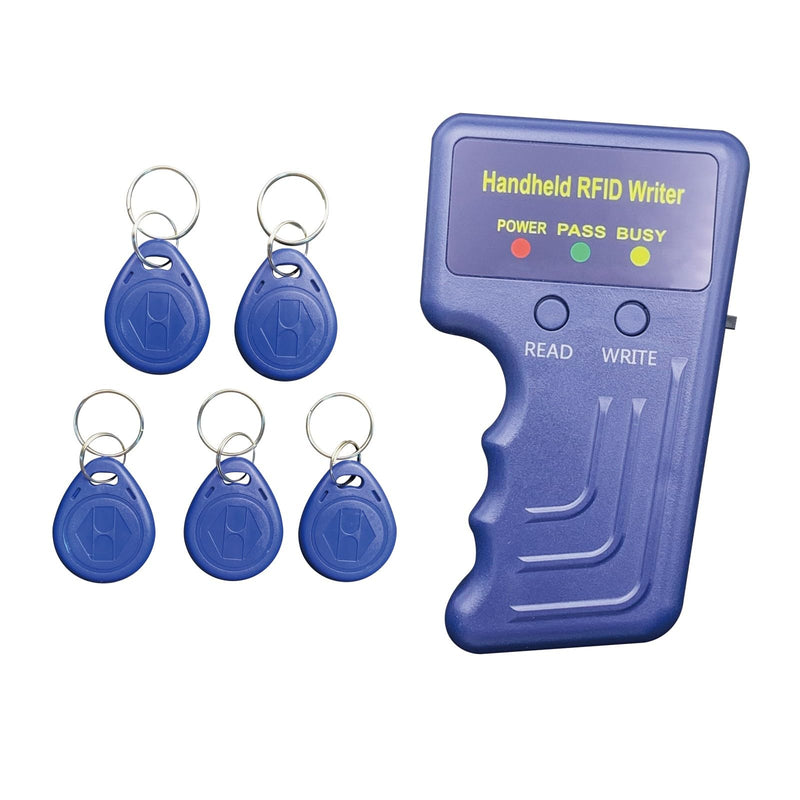Blue Portable Handheld Copier, 125KHz Handheld RFID Copier + 5 writable Cards