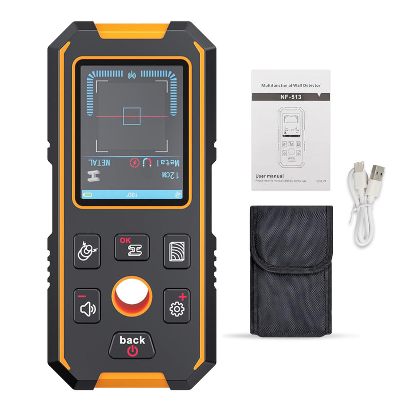 Stud Finder Wall Scanner with Modes for Metal, Wood and AC Wire, HD LCD Display Lithium Battery, Studs Detector Upgraded Smart Sensor Accurate Detection Audio Alarm NF513