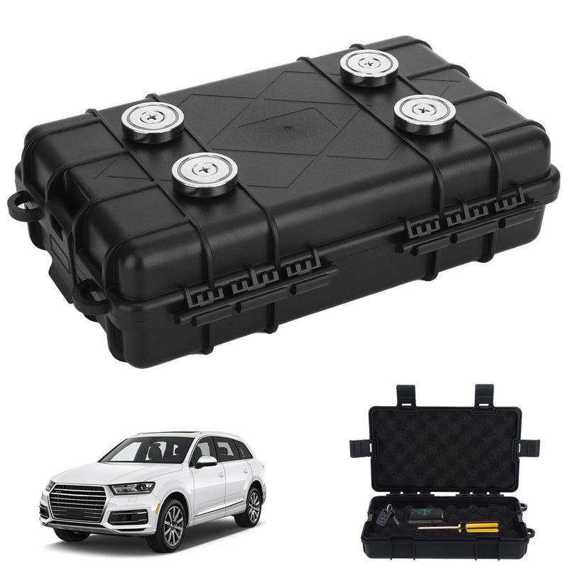 Upgrade Large Magnetic Key Holder Box Under Car, Upgraded Magnetic Storage Box for Hide a Key Outside Waterproof Keys Hider Outdoor, Concealed Storage Case Under Trackers, 7.48" x 4.33" x 1.97", Black