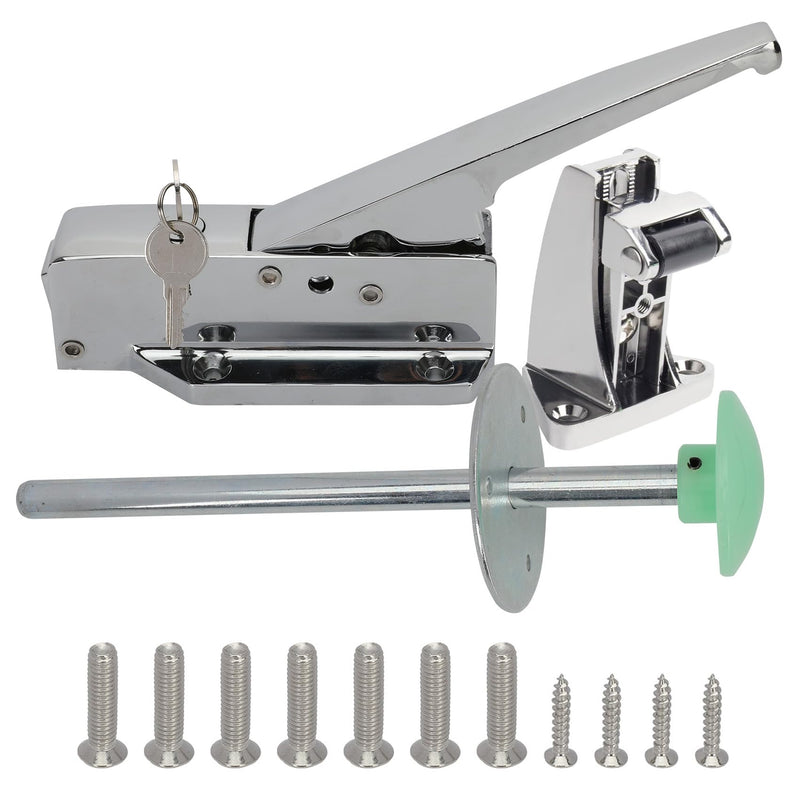 Walk in Cooler Door Handle Complete Latch Kit Latch Offset 1/5 inch to 3/5 inch Flush 5.9 Inch Solid Metal Interior Release Handle
