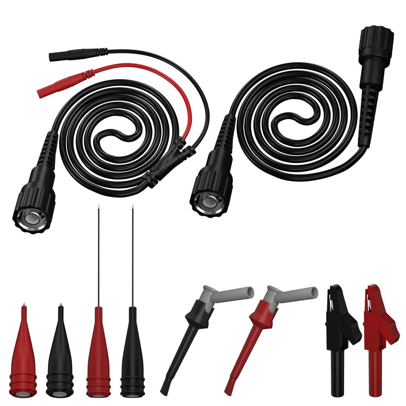 BNC Test Leads Set, Fully Insulated BNC to BNC, BNC to Banana Plug, Test Probes Kit, Alligator Clips and Test Clip/Hook Tools 10pcs 0092