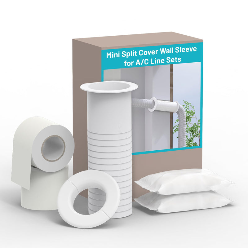 Mini Split Cover Wall Sleeve for AC Line Set, Line Set Covers for Outside Units, Mini Split Line Set Cover for Air Conditioning Systems, AC Sleeve Through The Wall, Pipe Accessories
