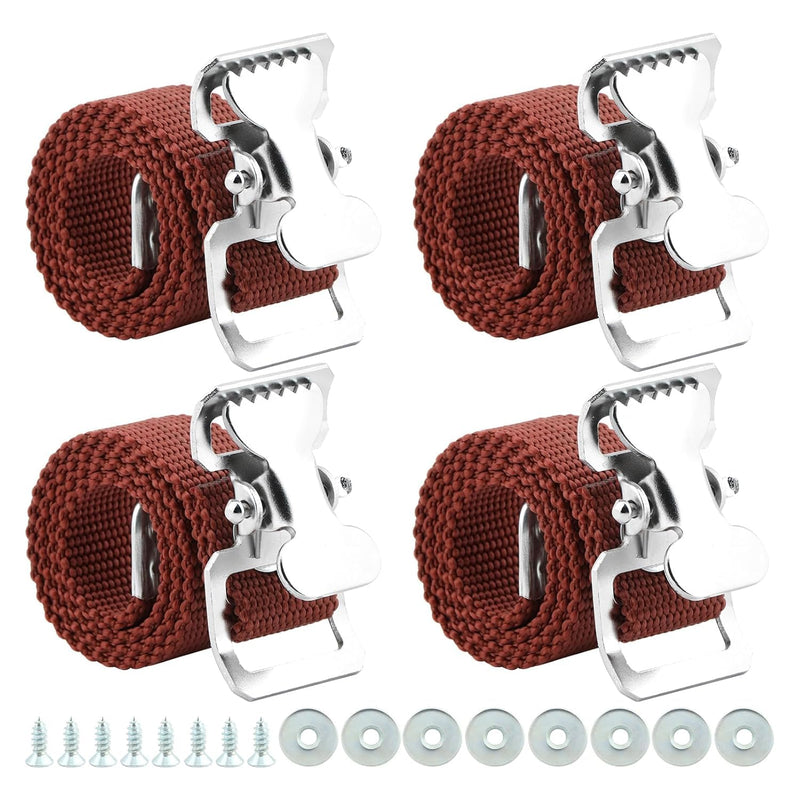 Adjustable Drywall Stilt Leg Straps, 4PCS Replacement Stilt Straps, Nylon Fixation Kit for High Wall Painting/Street Performance/Home Improvement (Brown) Brown