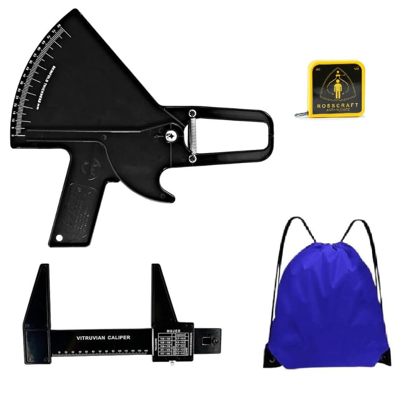 Anthroflex Student Anthropometry Kit with Small Bone Caliper, Slim Guide Skinfold Caliper, Anthropometric Tape Measure, Bag - Level 1 (Black) Black