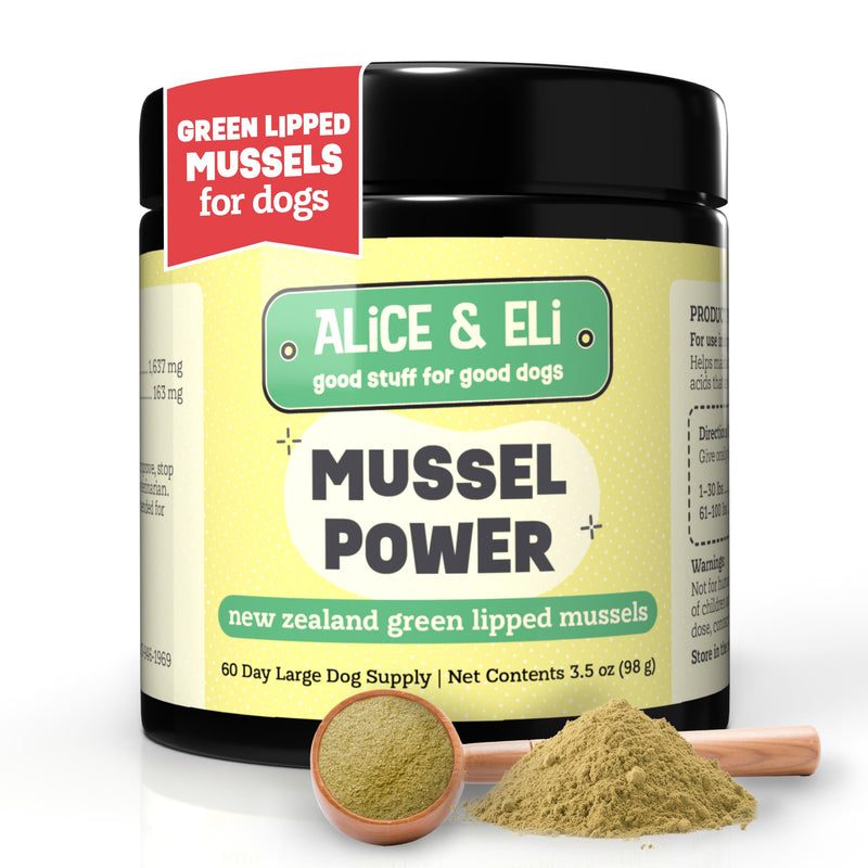 Alice & Eli Mussel Power - Green Lipped Mussels for Dogs - Hip & Joint Support, Omega Fats & Immune Support - Pure and Complete
