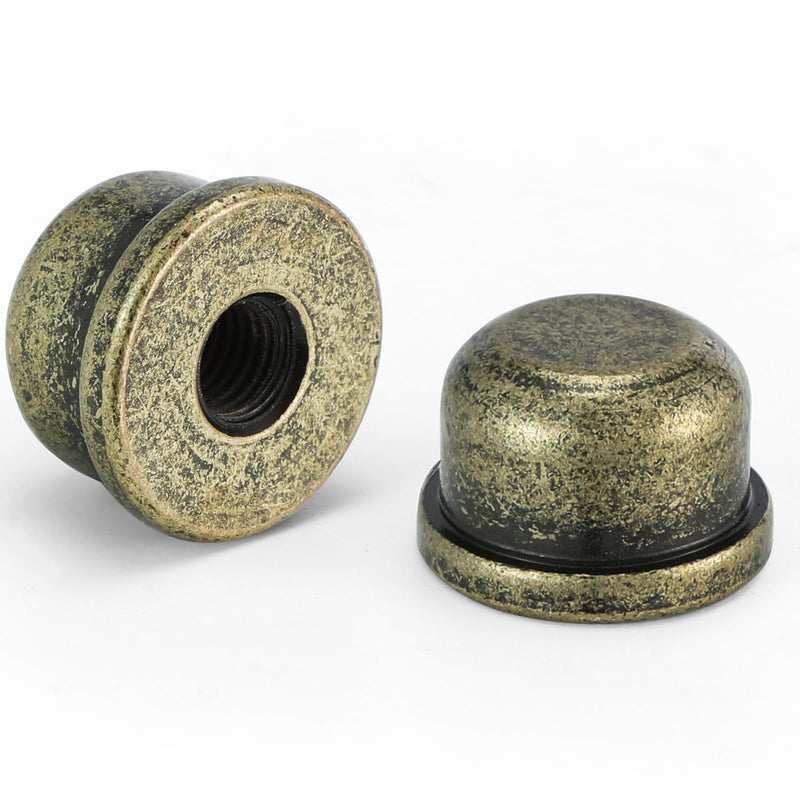 2pcs Bronzed Lamp Finials, Quality Solid Brass Finial for Lamp Shade Holder Harp,1/2 Inch Tall Lamp caps Tapped, 1/4-27 Decorative Knob Lamps Finials Accessories