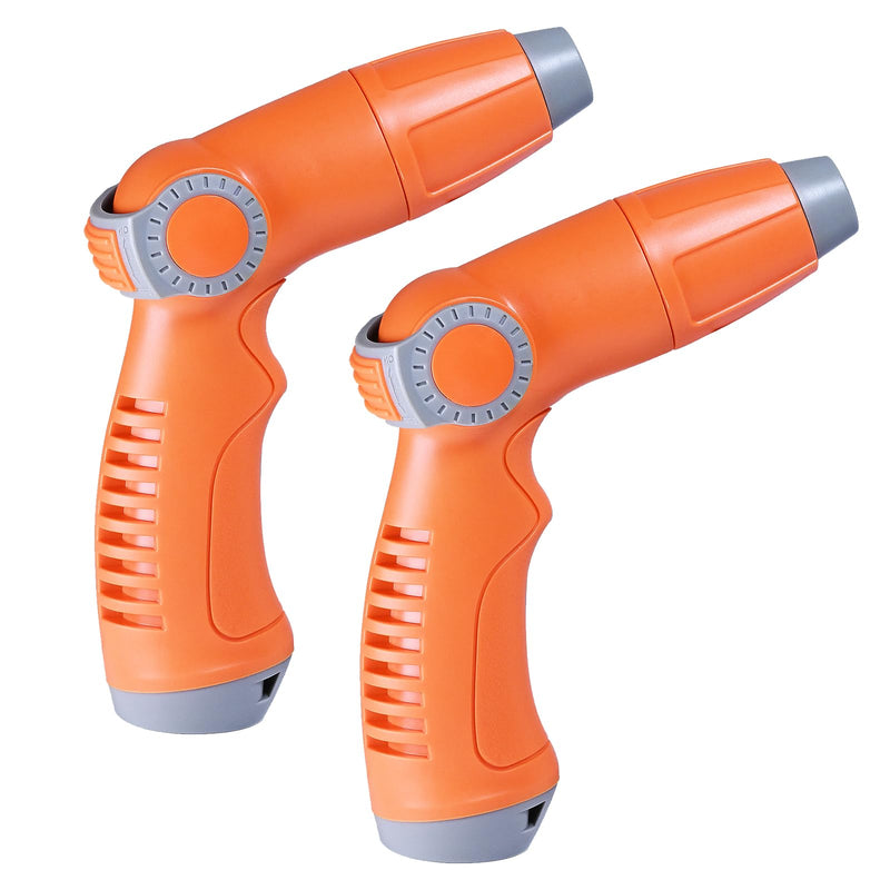 YAMATIC Garden Hose Nozzle with High Pressure Jet, Water Spray Nozzle with Thumb Control On Off Valve for Watering Garden, Washing Cars, and Showering Pets - ABS Comfortable Anti-slip Grip, 2PCS 2 Thumb Control-4 Spray Patterns