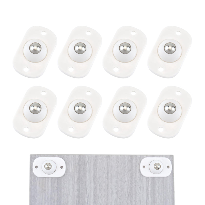 Quacc 8 PCS Self Adhesive Caster Wheels Appliance 360° Swivel Glide Smoothly Mini Rollers Coffee Machines Air Fryer Caster Slider for Kitchen Appliances, Trash Can, Small Furniture (White)