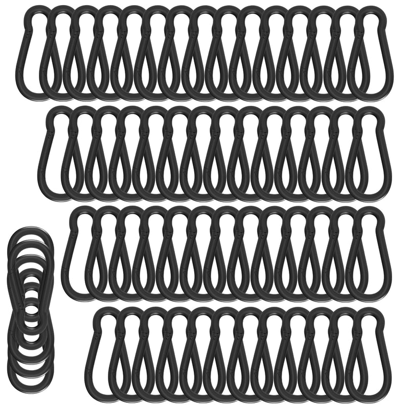 M5 Black Carabiner Clip, 3/16Inch Snap Hook Quick Link Small Carabiner Clips, 2'' Spring Carabiner Link Buckle for Fishing Camping Hammock Dog Leashes-220LBS Holding Capacity 100PCSM5