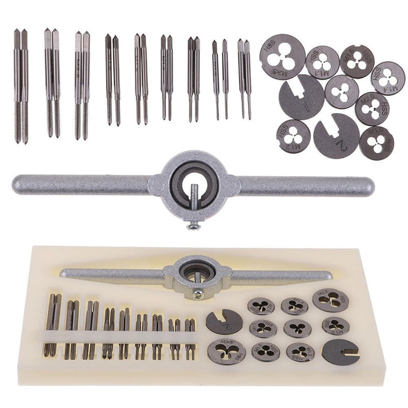 Generic 31PCS Mini Metric Tap and Die Set, HSS, M1.0-M2.5, with Wrench, Tap Sleeve, Storage Box