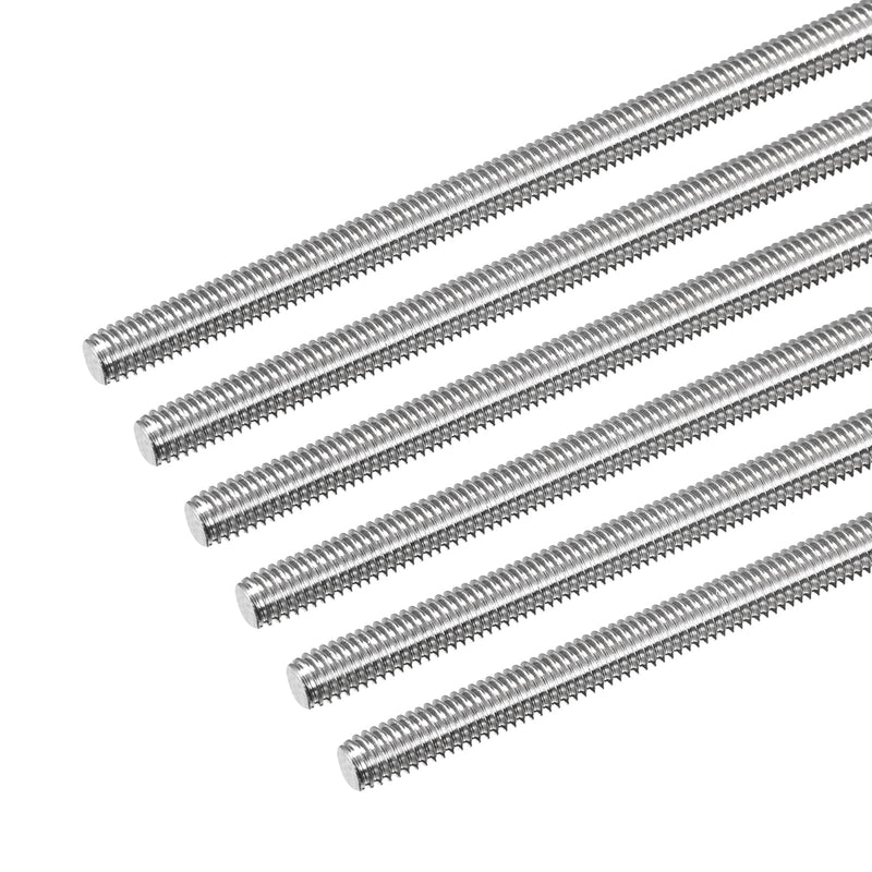 MECCANIXITY Fully Threaded Rod M6 x 500mm 1mm Thread Pitch 304 Stainless Steel Right Hand Threaded Rods Bar Studs 6 Pack M6x500mmx1mm