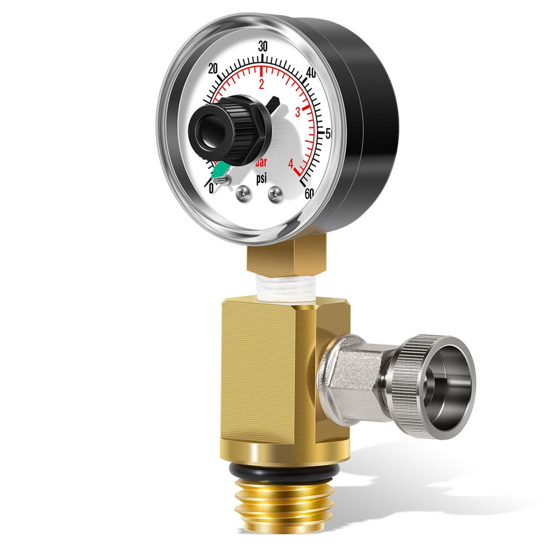 RV40600 98209800 Brass Manual Air Relief Valve Assembly Fit for Pool Filter Systems for FNS, Clean and Clear, Quad DE, 4000 Series Filters