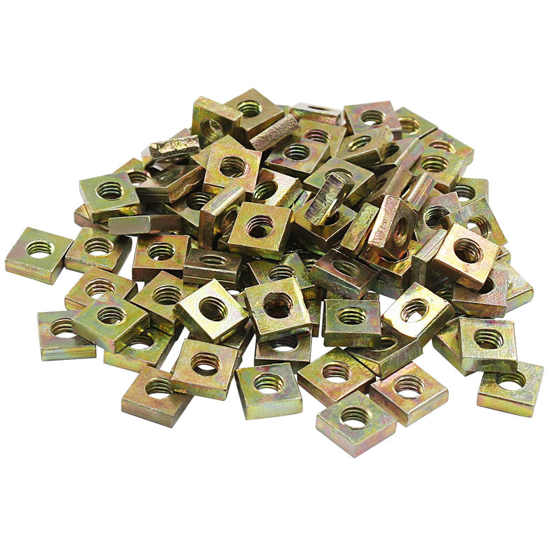 Zorfeter 100Pcs Zinc Plated M3 Square Nuts, Square Machine Screw Nuts Fastener for Home Repairs and Professional Engineering