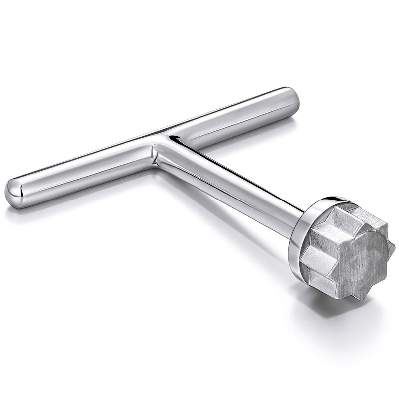 MorningRo Stainless Steel 23 mm T-Handle Star Pattern Key for Deck Plate and Deck Fills Portable Winches Key Versatile Sailboat Tool Rust-Resistant Maritime Tools